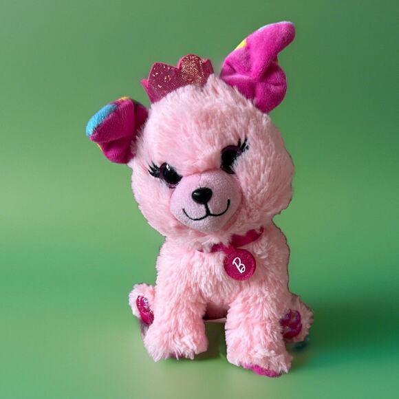 Mattel Other - Mattel Barbie Loves Pets Puppy Dog Plush Pink Princess Stuffed Animal Just Play